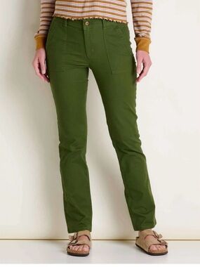 Toad&Co Women’s Earthworks Canvas Mid-Rise  Straight Leg Pants In Epidote-14